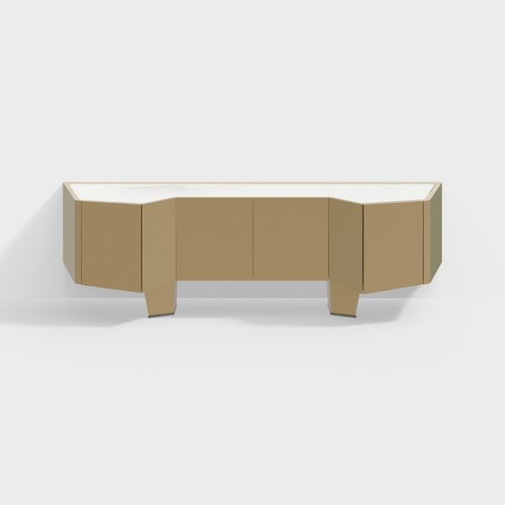 Sleek Low-Poly TV Cabinet 3D model