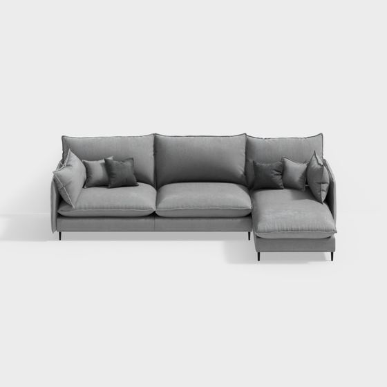 Stylish Low-Poly 3D Sofa Model for Contemporary Spaces