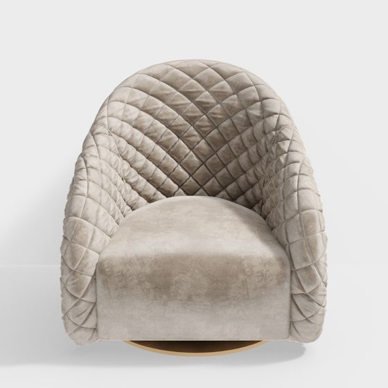 Elegant Low-Polygon Gray Armchair 3D model