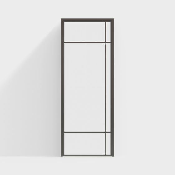 Elegant Low-Poly Glass Door 3D model