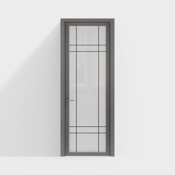 Elegant Glass Pane Door 3D model