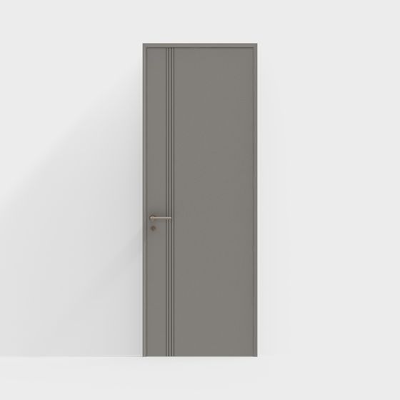 Elegant Low-Poly Gray Door 3D model
