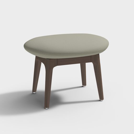 Stylish Round Stool 3D model for Modern Interiors