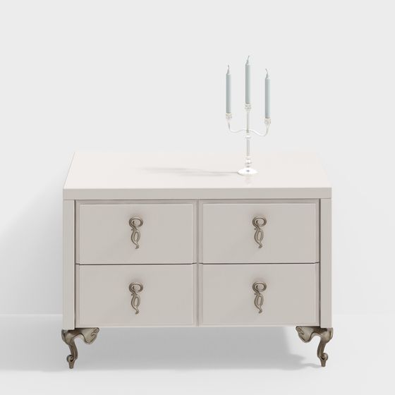 Elegant Bedroom Chest of Drawers 3D model