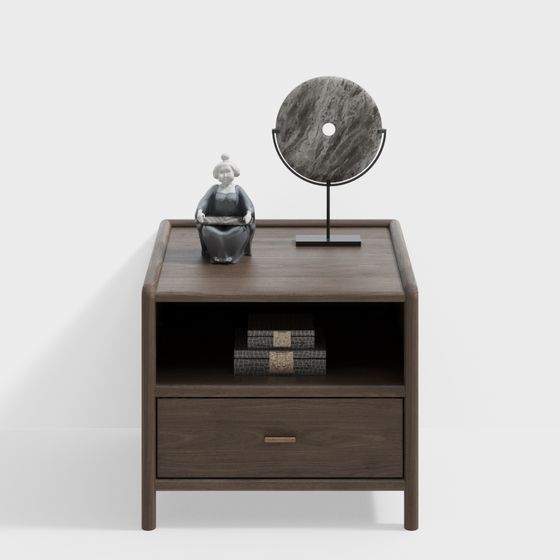 Stylish Nightstand 3D model for Modern and Vintage Interiors