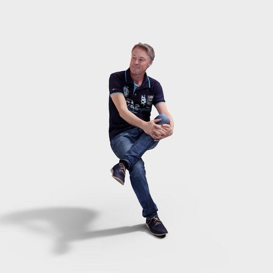 Stylish Low-Poly Leisure Walker 3D model