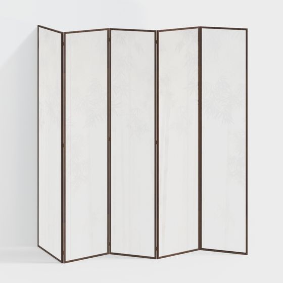 Sleek Low-Poly Folding Screen 3D model