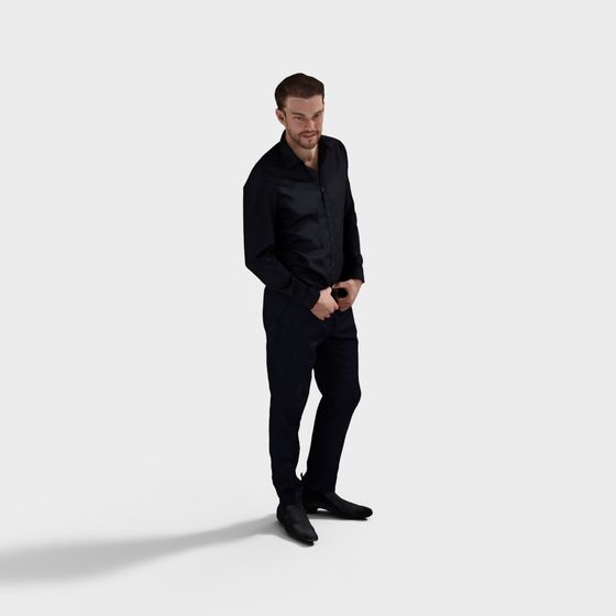 Stylish Low Poly Character 3D Model