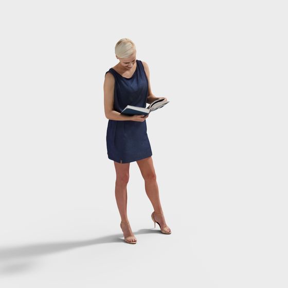 Stylish Low-Polygon 3D Model of a Modern Woman