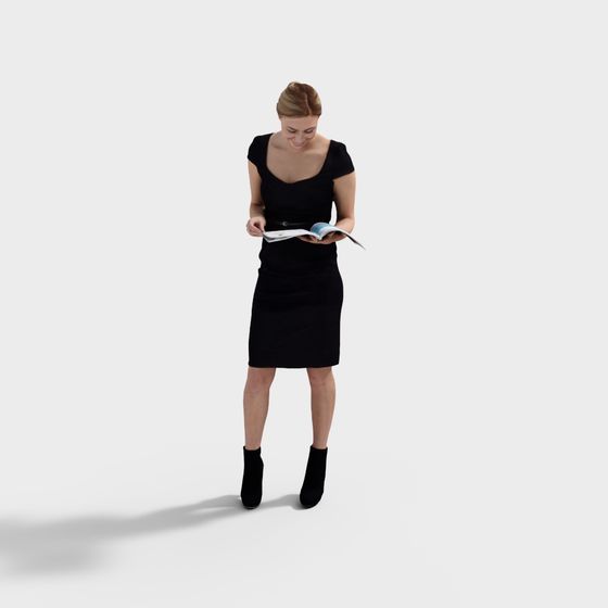 Elegant Black Dress 3D Model for Modern Design