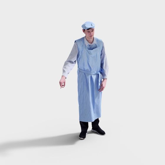 Low-Poly Hospital Cleaner 3D model