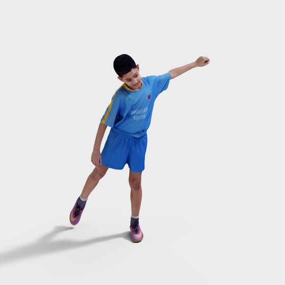 Vibrant Young Soccer Player 3D model for Creative Projects
