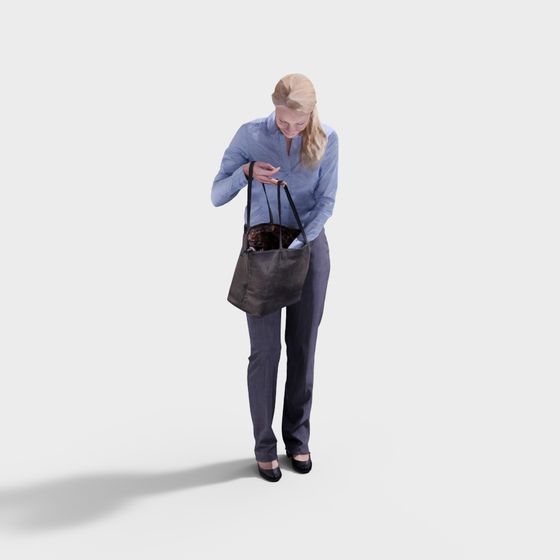 Stylish Woman with Dog 3D model for Creative Projects