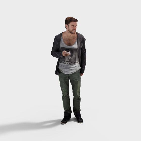 Chic Casual Character 3D Model for Creative Projects