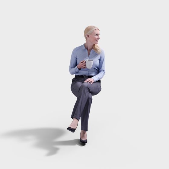 Elegant Lady 3D model in Urban Setting