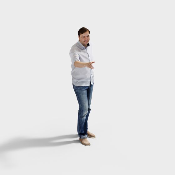 Friendly Man Low Poly 3D model