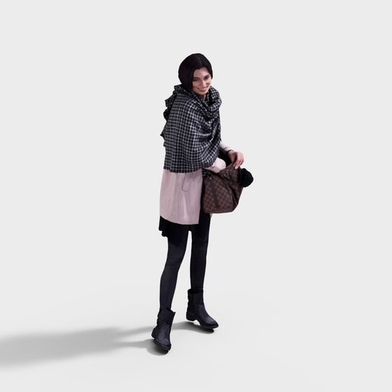 Stylish Female 3D Model for Urban Scenes