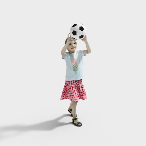 Joyful Soccer Girl 3D model