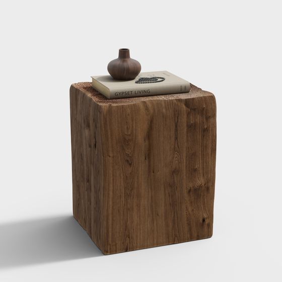 Elegant Wooden Side Table 3D model