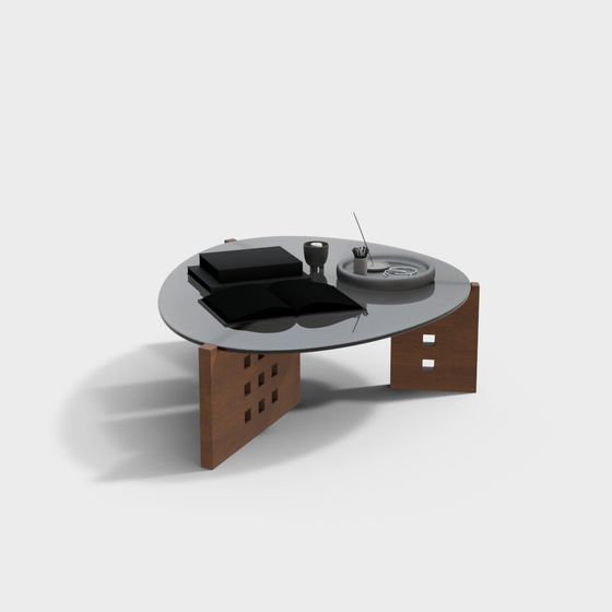 Stylish Minimalist Coffee Table 3D model for Modern Spaces