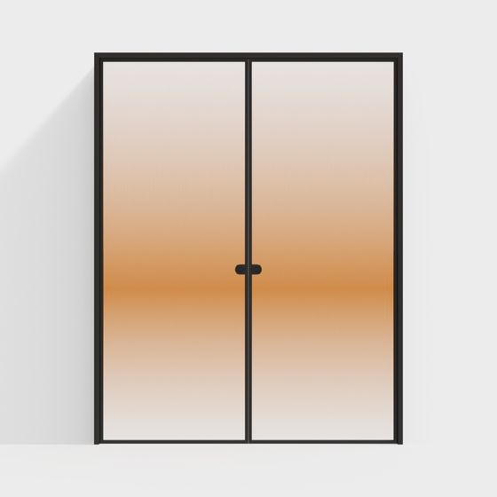 Glass Double Door 3D model for Modern Spaces