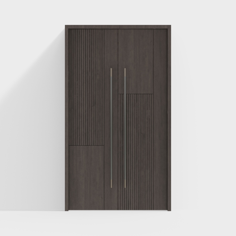 Modern Solid Wood Double Door