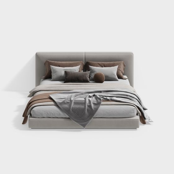 Sleek Low-Poly Bed 3D model for Contemporary Spaces