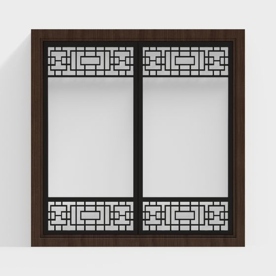 Chinese Window Lattice 3D model for Modern Spaces