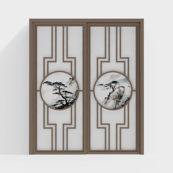 Stylish Oriental Decorative Window 3D model for Modern Spaces