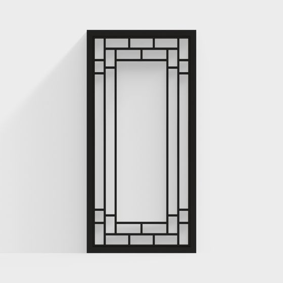 Elegant Art Deco Mirror 3D model