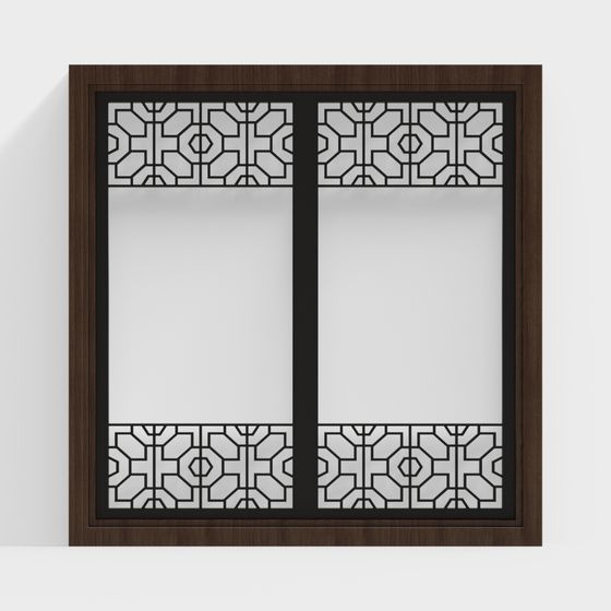Geometric Window Frame 3D Model