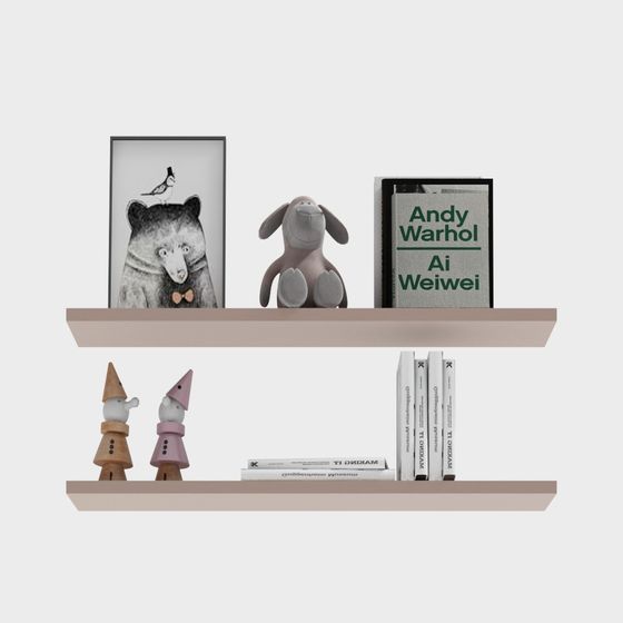 Modern Low-Poly High-Detail Bookshelf 3D model