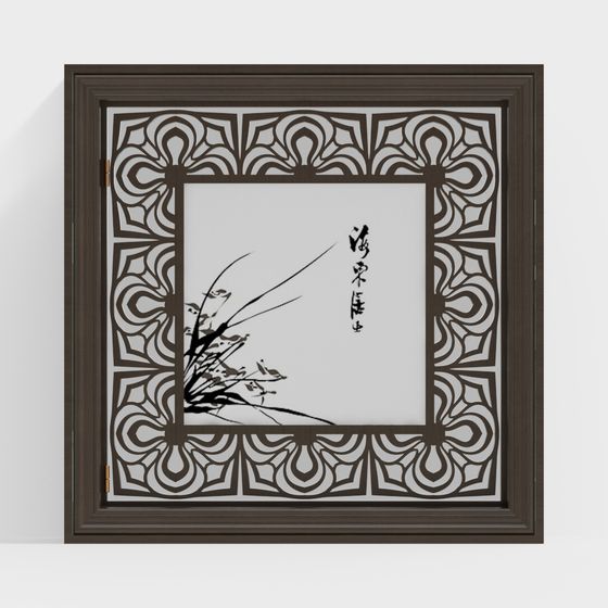 Ink Wash Painting Frame 3D model