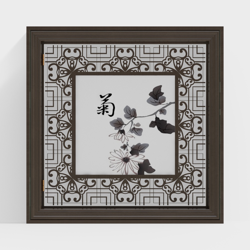 Cửa sổ trang trí vuông kiểu Trung Quốc