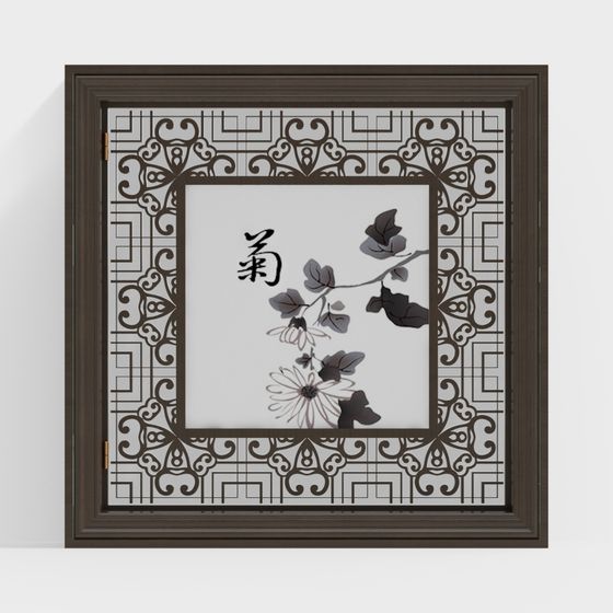 Cửa sổ trang trí vuông kiểu Trung Quốc