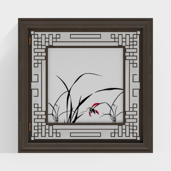 Cửa sổ trang trí vuông kiểu Trung Quốc