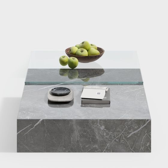 Elegant Marble Coffee Table 3D model for Modern Interiors