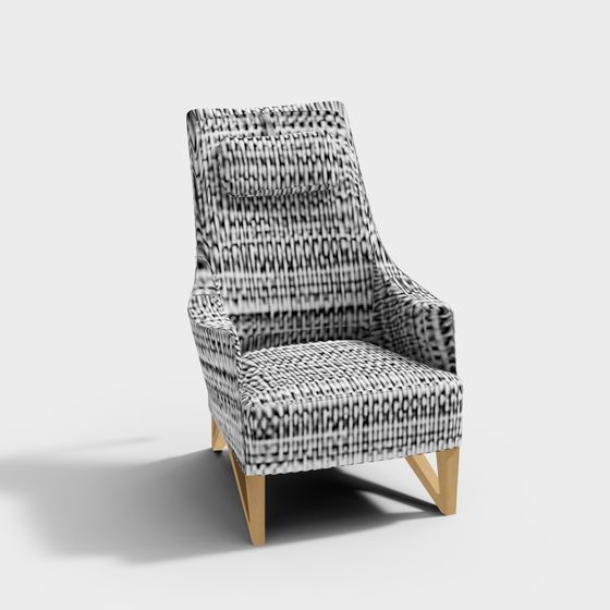Elegant Low-Polygon Chair 3D model