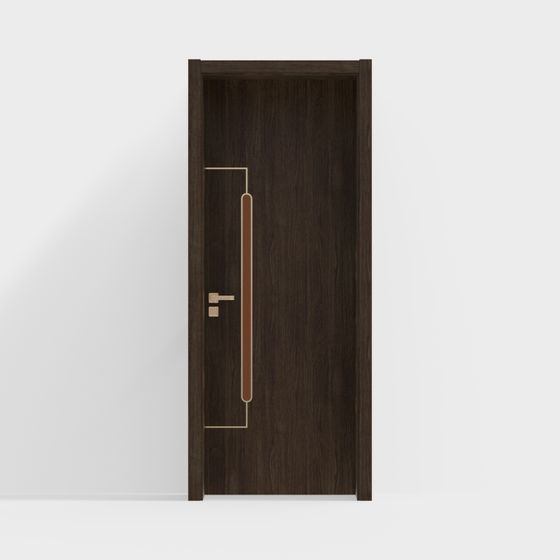 Elegant Wooden Art Door 3D model