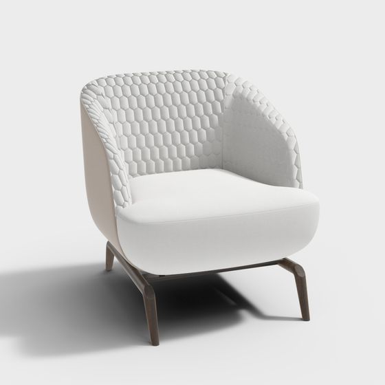 Elegant Low Poly Armchair 3D model