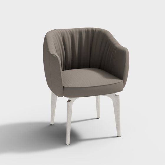 Stylish Curved Chair 3D model for Modern Spaces