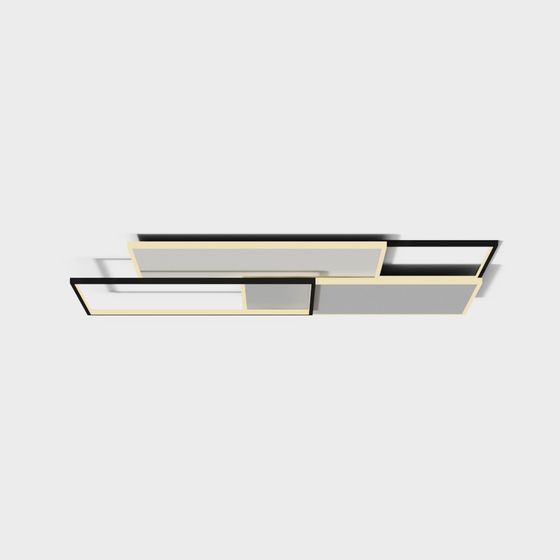 Modern Bedroom Ceiling Light 3D Model in Black