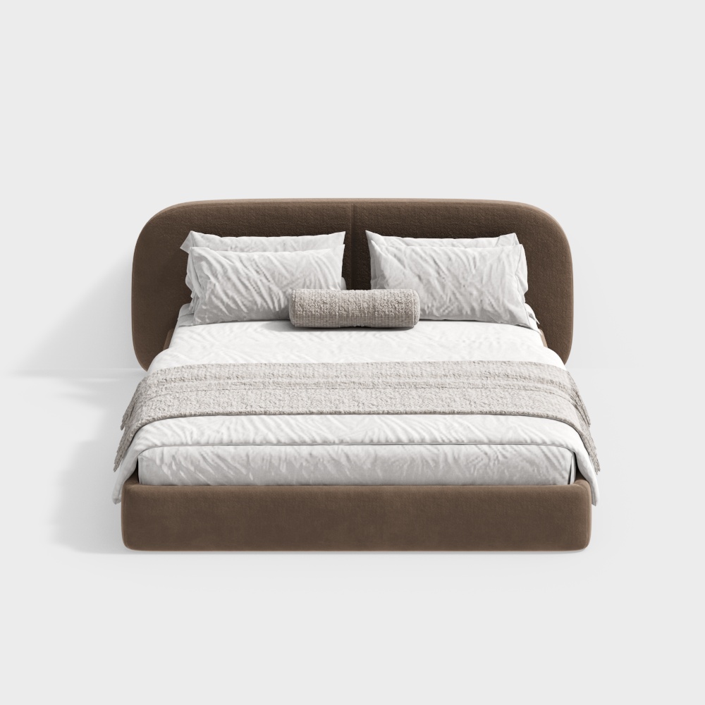 クリームダブルベッド