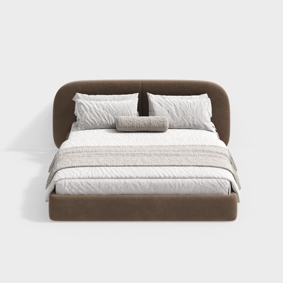 クリームダブルベッド