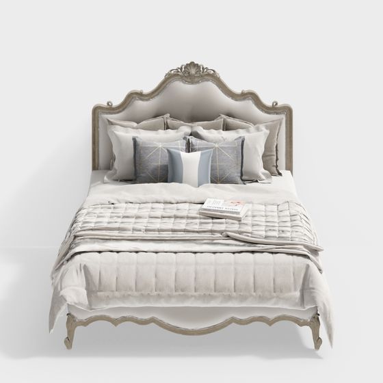 American Bed (1)(1) 3D Model in Beige