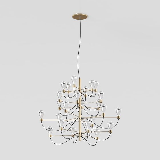 Twilight Glow Chandelier 3D Model for Modern Interiors