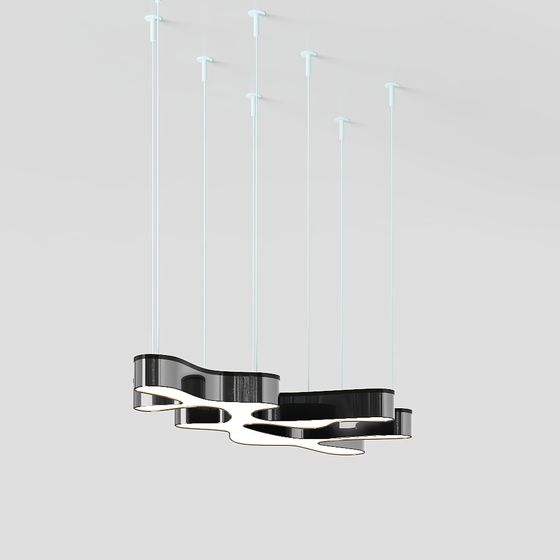 Chic Luminous Chandelier 3D model for Modern Spaces