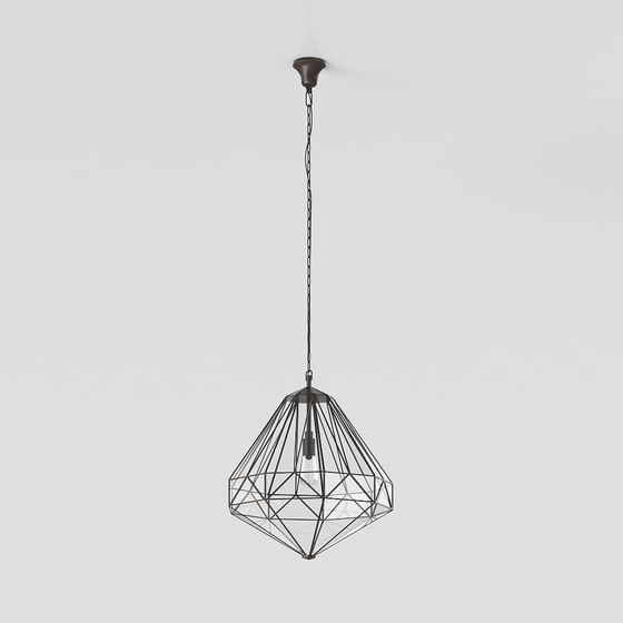 Stylish Geometric Pendant Light 3D model
