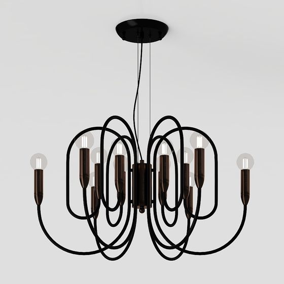 Artistic Low-Polygon Chandelier 3D model