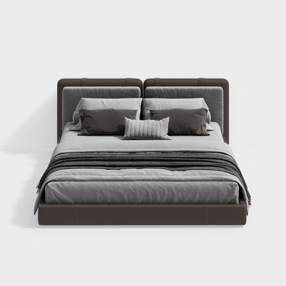 Elegant Minimalist Bed 3D model